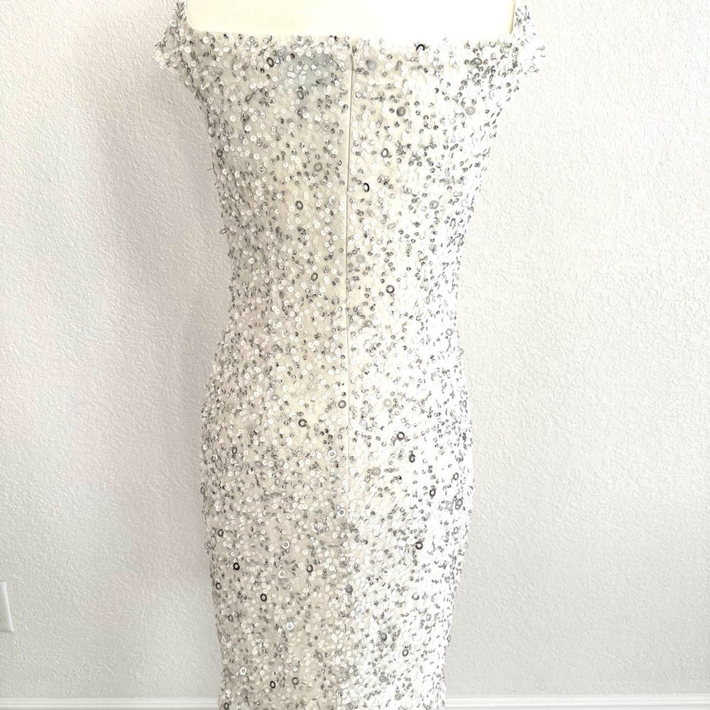Adrianna Papell Sequin Off Shoulder Evening Dress - Picture 3 of 7